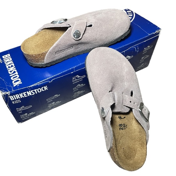 Birkenstock Boston Kids Size K 10 /180 Suede Leather Faded Purple New In Box NWT - Picture 6 of 7